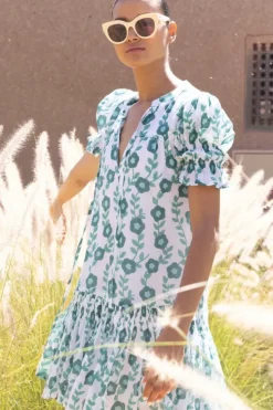 Hot Smocked Drop Mini- Toscana Green Short & Mini Dresses|Dresses