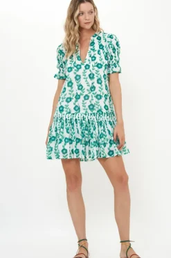 Hot Smocked Drop Mini- Toscana Green Short & Mini Dresses|Dresses