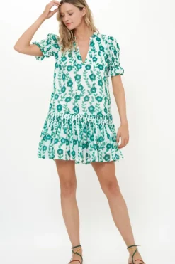Hot Smocked Drop Mini- Toscana Green Short & Mini Dresses|Dresses