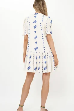Smocked Drop Mini- Wicklow Blue Short & Mini Dresses|Dresses