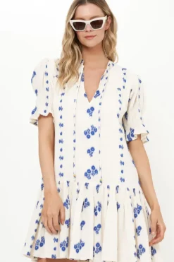 Smocked Drop Mini- Wicklow Blue Short & Mini Dresses|Dresses