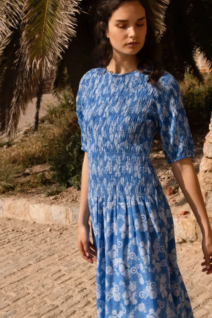 Sale Smocked Drop Waist Maxi- Pretoria Navy Maxis|Dresses