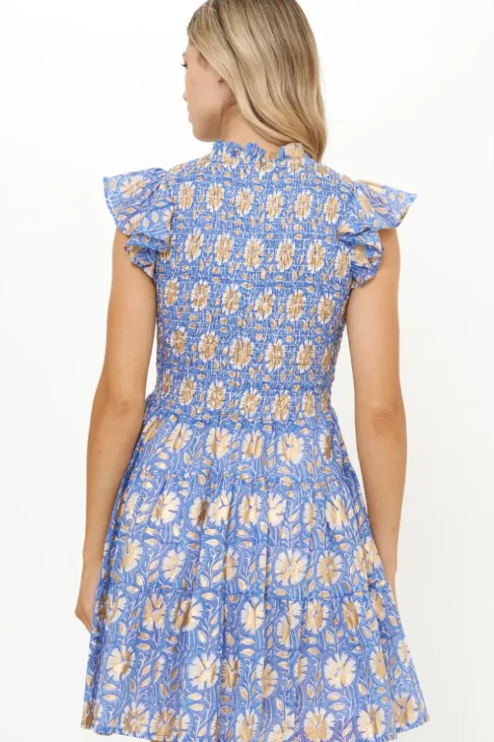 Outlet Smocked Flirty Short- Mughal Blue Short & Mini Dresses|Dresses