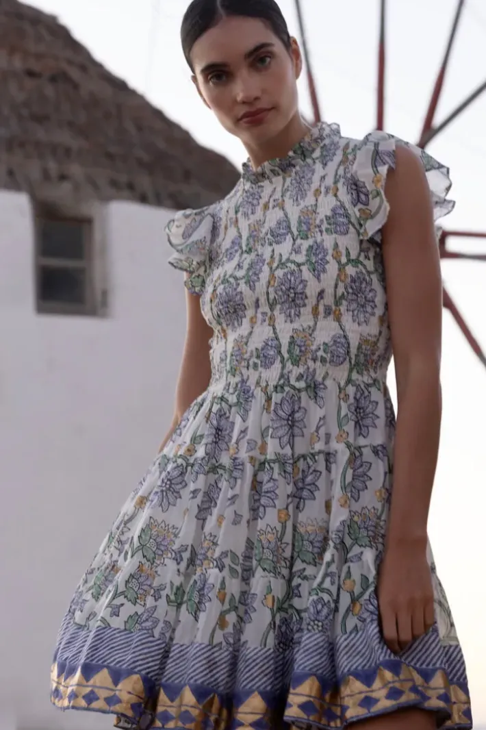 New Smocked Flirty Short- Presidio Blue Short & Mini Dresses|Dresses