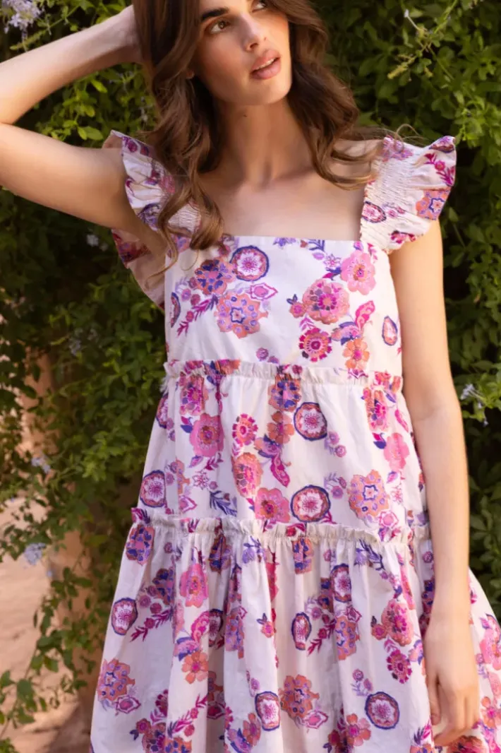 Online Smocked Square Neck Mini- Pretoria Pink Short & Mini Dresses|Dresses