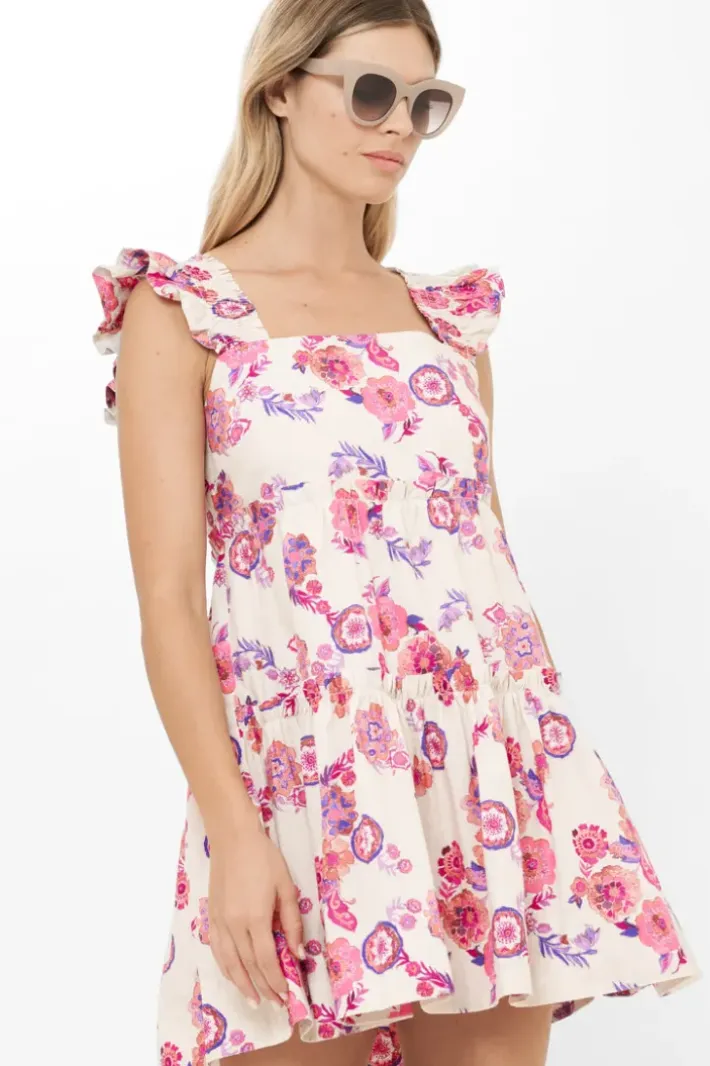 Online Smocked Square Neck Mini- Pretoria Pink Short & Mini Dresses|Dresses