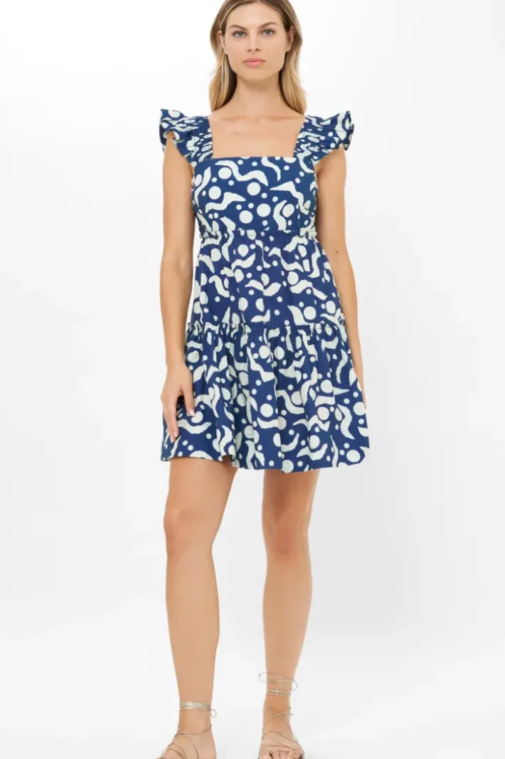 Online Smocked Square Neck Mini- Acadia Navy Short & Mini Dresses|Dresses