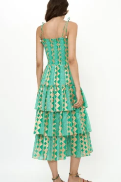 Sale Smocked Tie Strap Midi- Ascot Teal Midis|Dresses