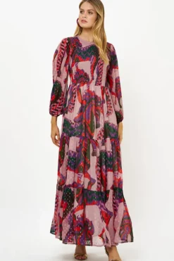 Discount Smocked Top Maxi- Arabia Crimson Maxis