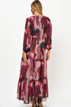 Discount Smocked Top Maxi- Arabia Crimson Maxis