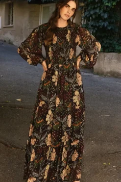 Sale Smocked Top Maxi- Turin Wine Maxis