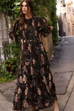 Sale Smocked Top Maxi- Turin Wine Maxis