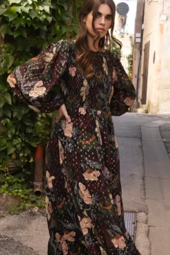 Sale Smocked Top Maxi- Turin Wine Maxis
