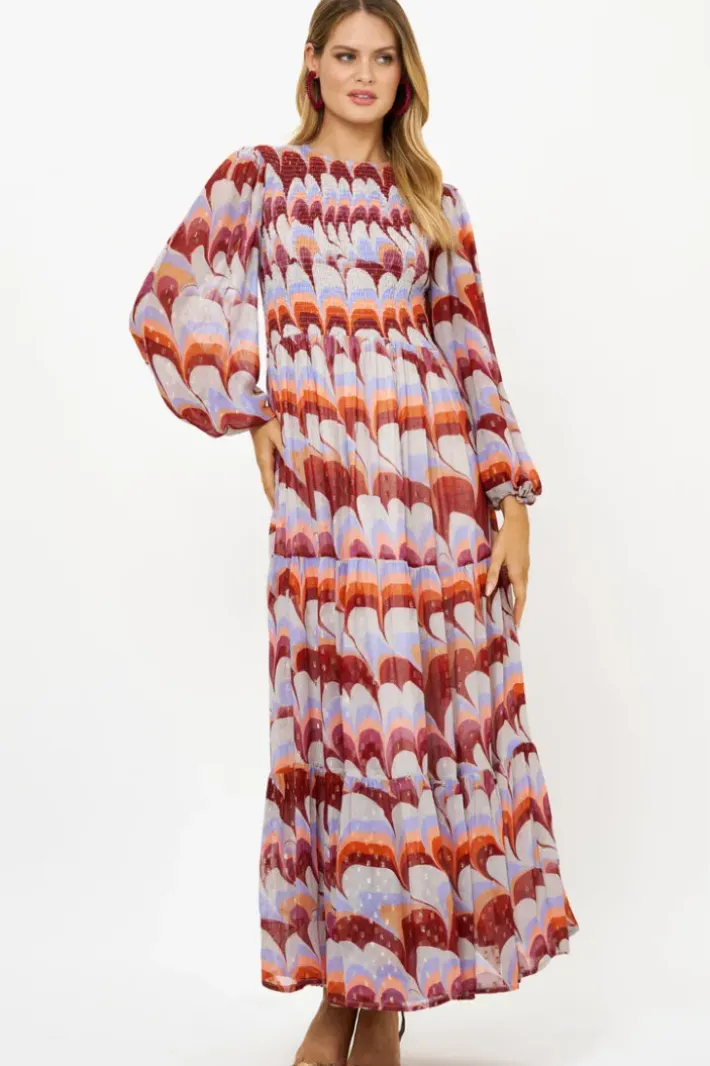 Outlet Smocked Top Maxi- Venice Cognac Maxis