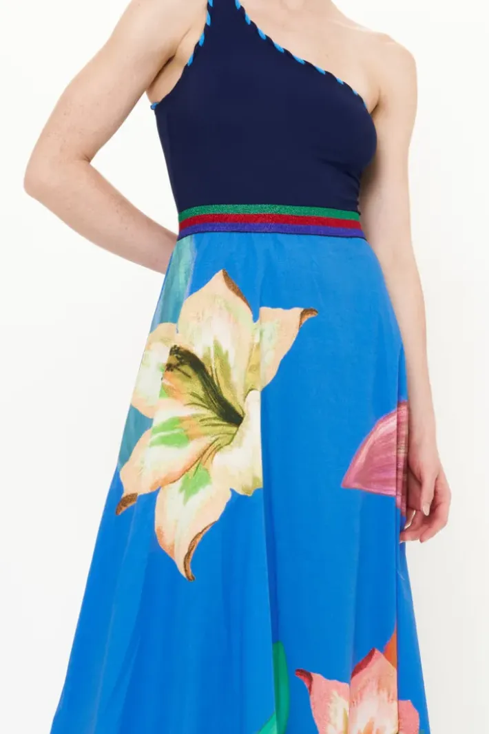 Outlet Swing Skirt- Hibiscus Blue Skirts