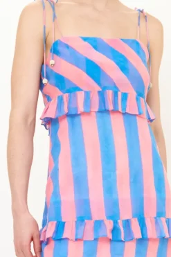 Discount Tie Strap Ruffle Midi- Cabana Pink Midis|Dresses