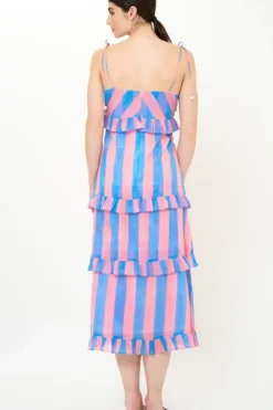 Discount Tie Strap Ruffle Midi- Cabana Pink Midis|Dresses