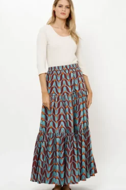 Best Tiered Maxi Skirt- Tulip Orange Matching Sets|Skirts