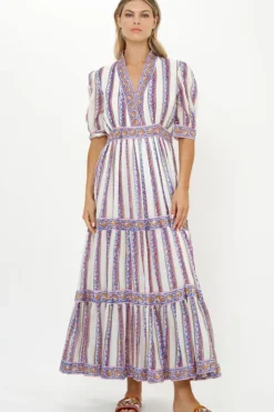 Clearance V-Neck Cuffed Maxi- Haveli Peri Maxis|Dresses