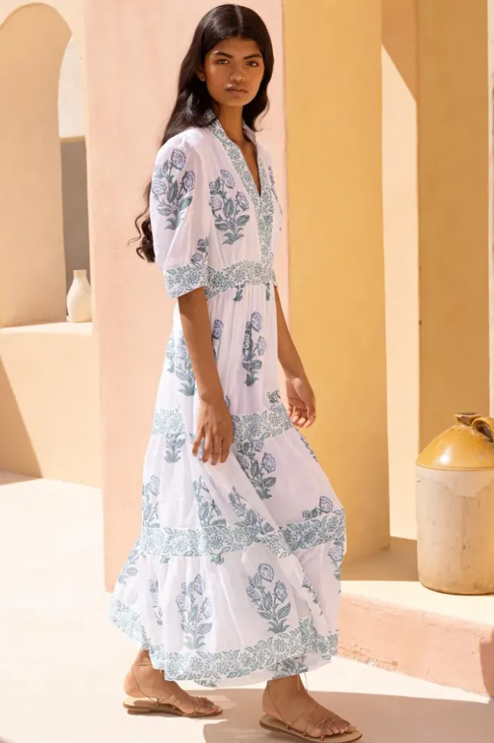 Best V-Neck Cuffed Maxi- Salvia Green Maxis|Dresses