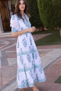 Best V-Neck Cuffed Maxi- Salvia Green Maxis|Dresses