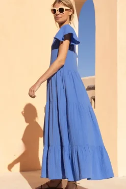 Best V-Neck Maxi- Bermuda Blue Maxis|Dresses