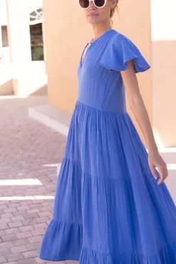 Best V-Neck Maxi- Bermuda Blue Maxis|Dresses