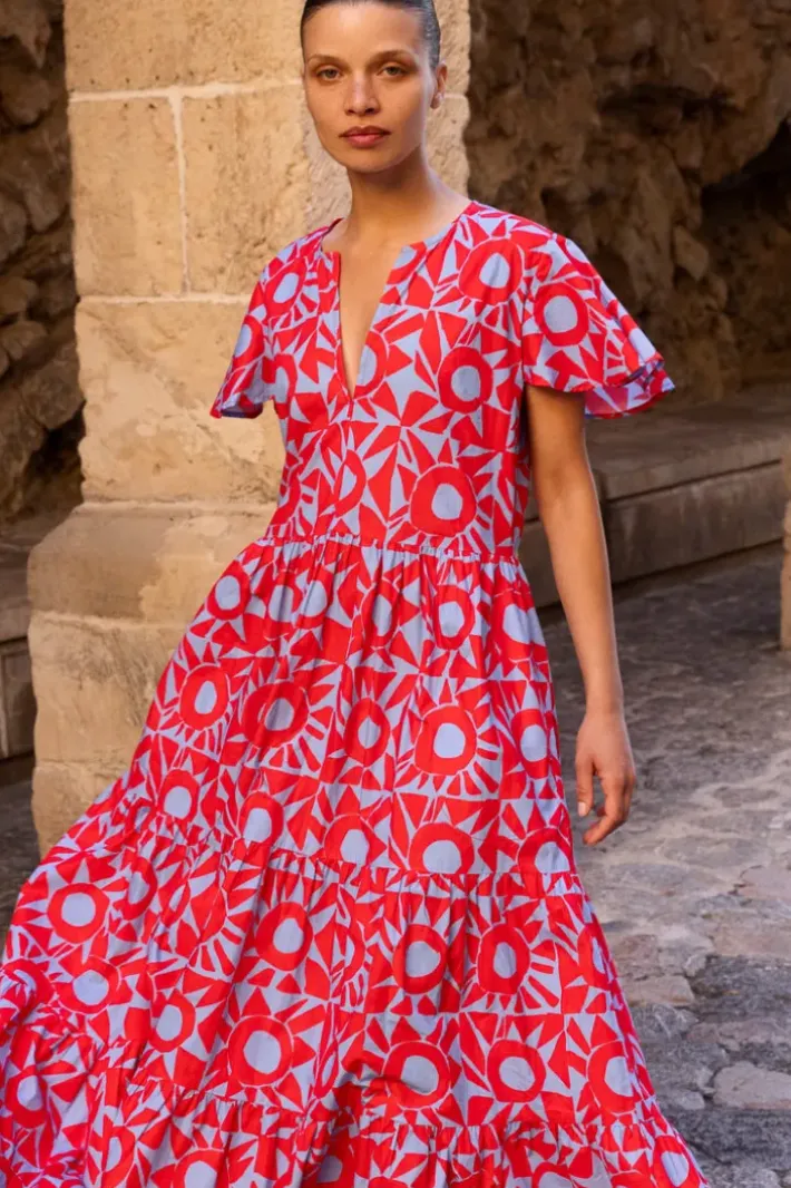 V-Neck Maxi- Eclipse Red Maxis|Dresses