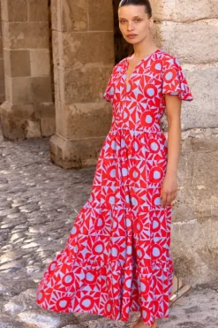 V-Neck Maxi- Eclipse Red Maxis|Dresses