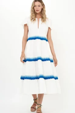 Online V-Neck Maxi- Pacifica Blue Maxis|Dresses