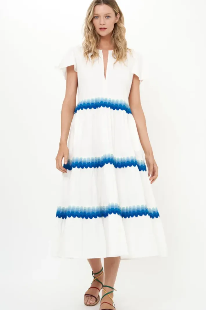 Online V-Neck Maxi- Pacifica Blue Maxis|Dresses