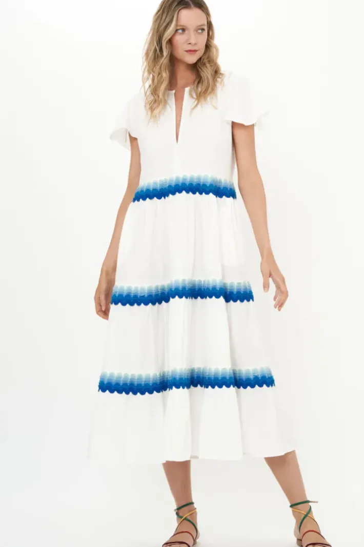 Online V-Neck Maxi- Pacifica Blue Maxis|Dresses