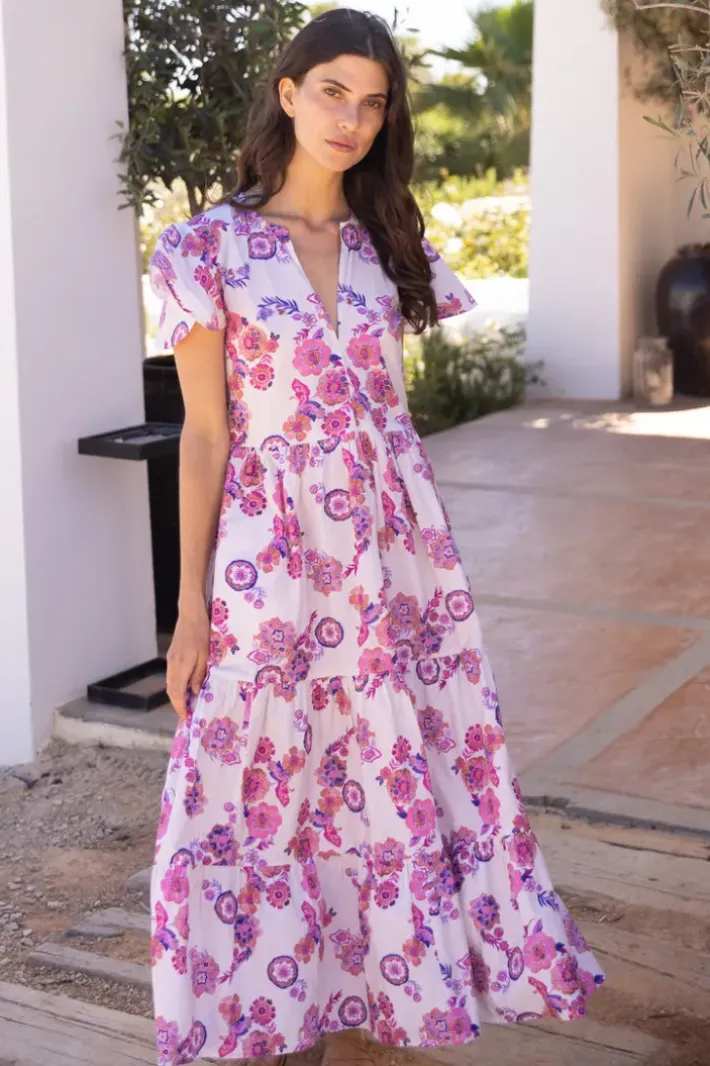 Outlet V-Neck Maxi- Pretoria Pink Maxis|Dresses