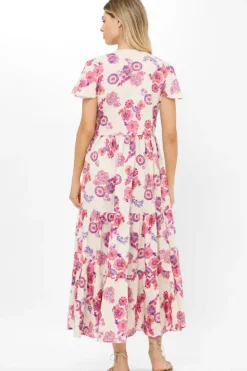 Outlet V-Neck Maxi- Pretoria Pink Maxis|Dresses