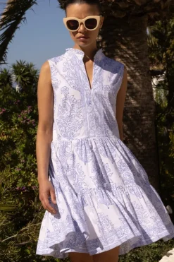 Hot Yoke Dress- Amadora Blue Short & Mini Dresses|Dresses