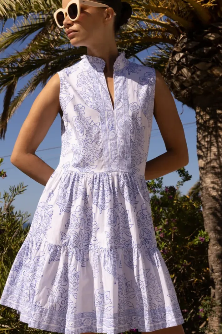 Hot Yoke Dress- Amadora Blue Short & Mini Dresses|Dresses